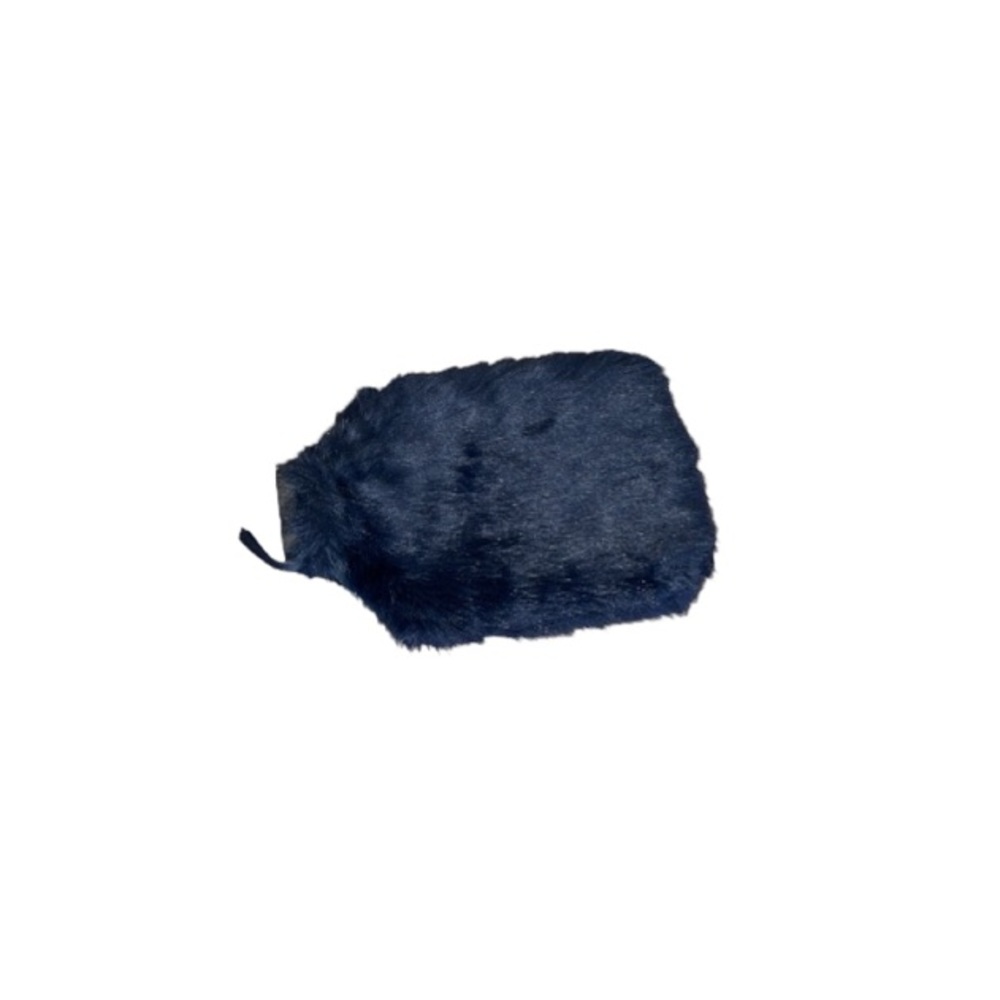 🆕 Bella Luxx Hot Water Bottle with Navy Blue Faux Fur Removable Cover